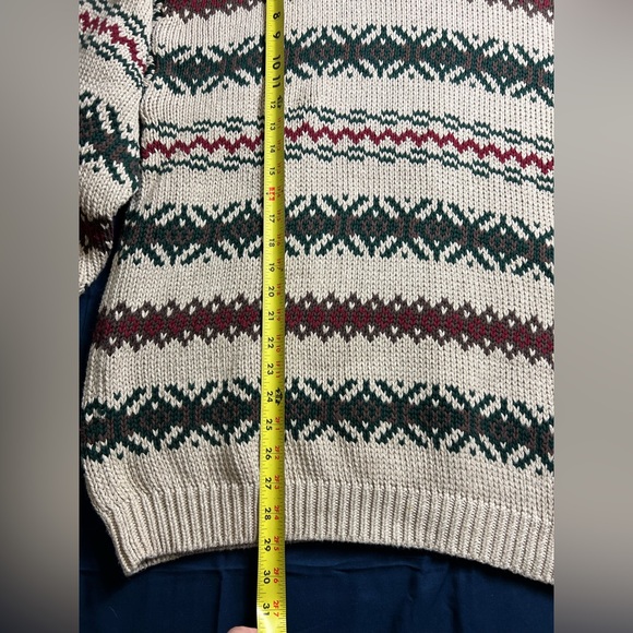 Vintage Men’s Eddie Bauer Fair Isle Knit Sweater Cotton 90s Sz XL Outdoors - Picture 3 of 16